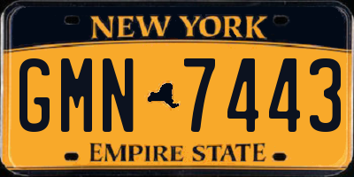 NY license plate GMN7443