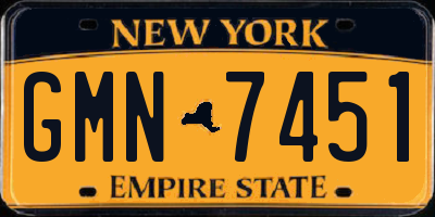 NY license plate GMN7451