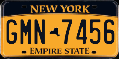 NY license plate GMN7456