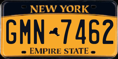 NY license plate GMN7462