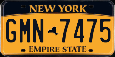 NY license plate GMN7475