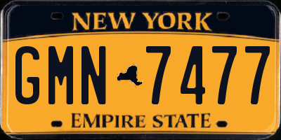 NY license plate GMN7477