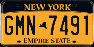 NY license plate GMN7491