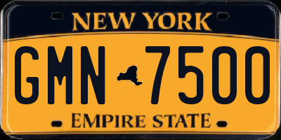 NY license plate GMN7500