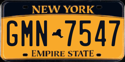NY license plate GMN7547