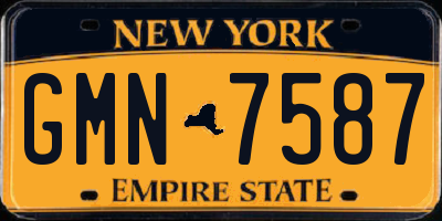 NY license plate GMN7587