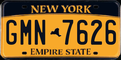 NY license plate GMN7626