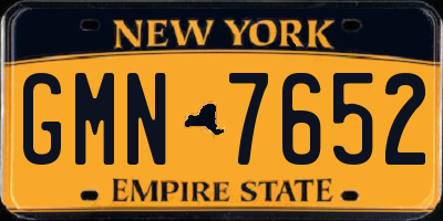 NY license plate GMN7652