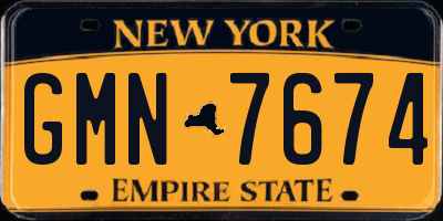 NY license plate GMN7674
