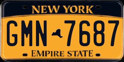 NY license plate GMN7687