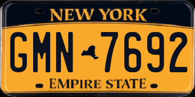NY license plate GMN7692