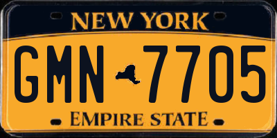 NY license plate GMN7705