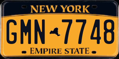 NY license plate GMN7748