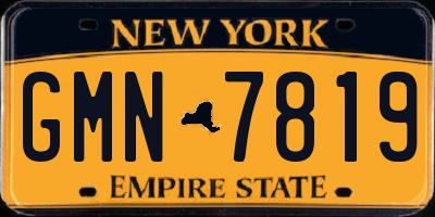 NY license plate GMN7819