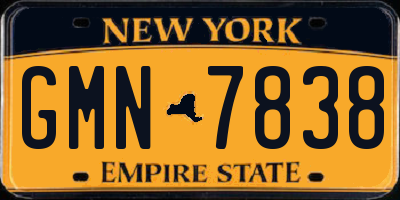 NY license plate GMN7838