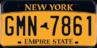 NY license plate GMN7861