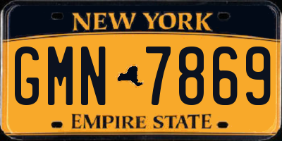 NY license plate GMN7869