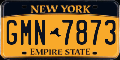 NY license plate GMN7873