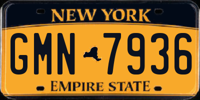 NY license plate GMN7936