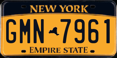 NY license plate GMN7961