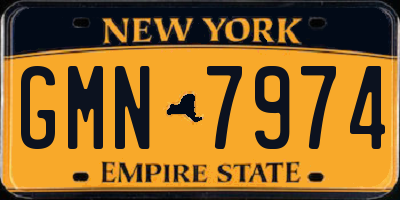 NY license plate GMN7974