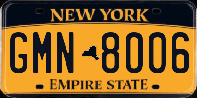 NY license plate GMN8006