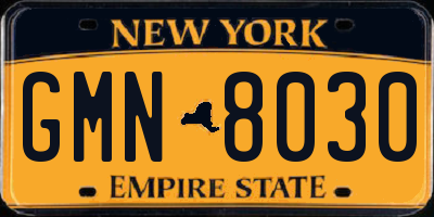 NY license plate GMN8030