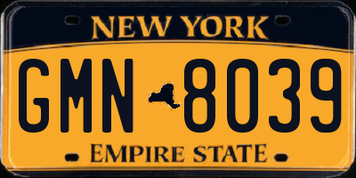 NY license plate GMN8039