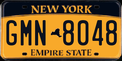 NY license plate GMN8048