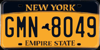 NY license plate GMN8049