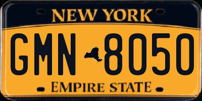 NY license plate GMN8050