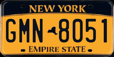 NY license plate GMN8051
