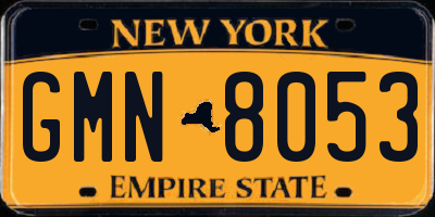 NY license plate GMN8053