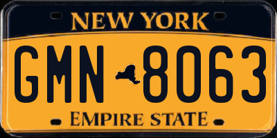 NY license plate GMN8063
