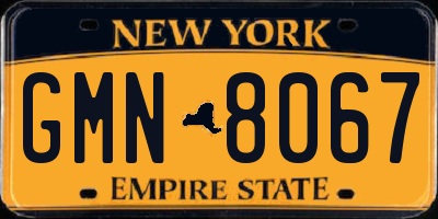 NY license plate GMN8067