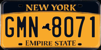NY license plate GMN8071