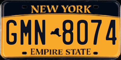 NY license plate GMN8074