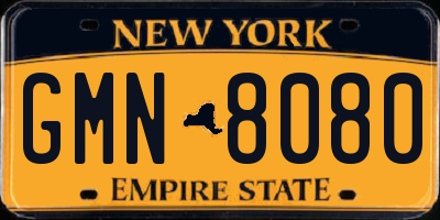 NY license plate GMN8080