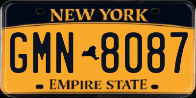 NY license plate GMN8087