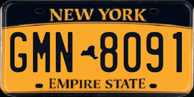 NY license plate GMN8091