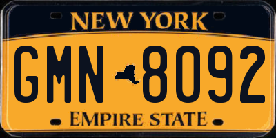NY license plate GMN8092