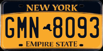 NY license plate GMN8093