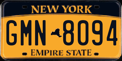 NY license plate GMN8094