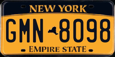 NY license plate GMN8098