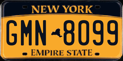 NY license plate GMN8099