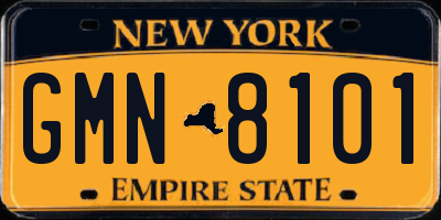 NY license plate GMN8101