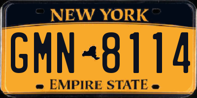 NY license plate GMN8114