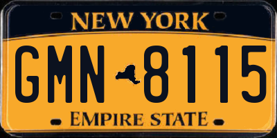 NY license plate GMN8115