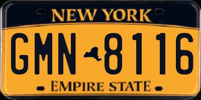 NY license plate GMN8116