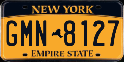 NY license plate GMN8127